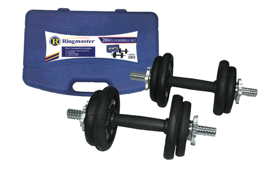 Ringmaster 20kg Dumbbell Set with case