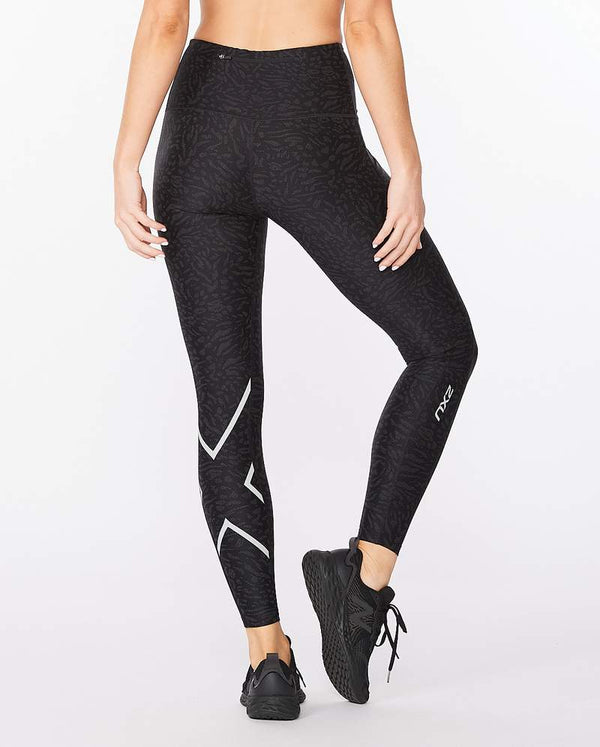 2XU Women's Aero Mid-Rise Compression Tights - Bog Dog